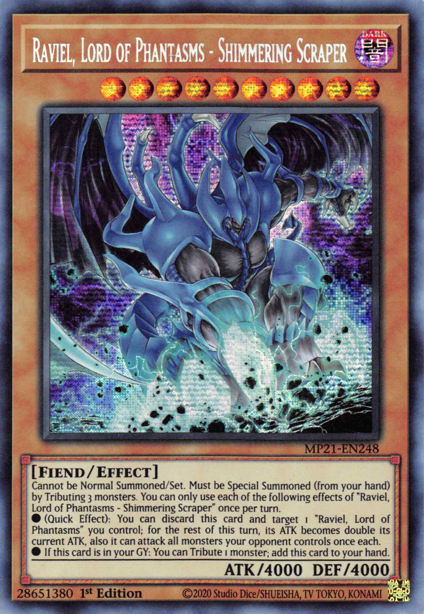 Raviel, Lord of Phantasms - Shimmering Scraper [MP21-EN248] Prismatic Secret Rare | Game Haven TX