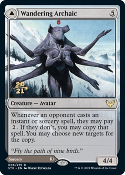 Wandering Archaic // Explore the Vastlands (Prerelease) [Strixhaven: School of Mages Prerelease Promos] | Game Haven TX