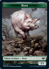 Human (001) // Boar Double-sided Token [Innistrad: Crimson Vow Tokens] | Game Haven TX