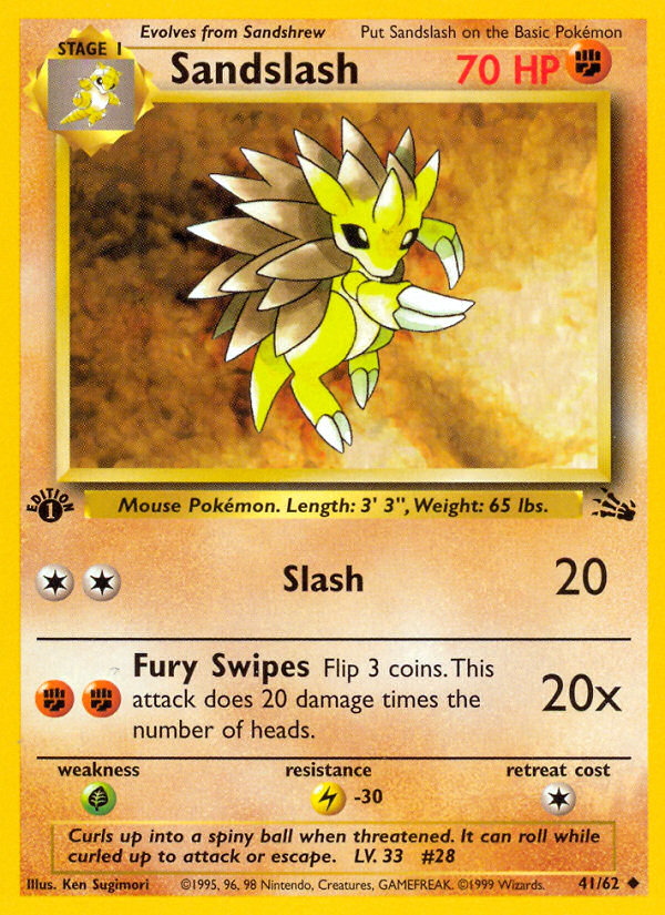 Sandslash (41/62) [Fossil 1st Edition] | Game Haven TX