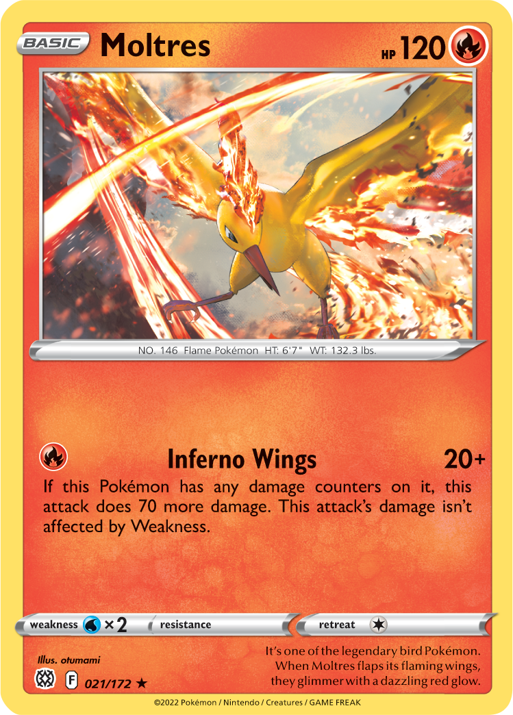 Moltres (021/172) (Theme Deck Exclusive) [Sword & Shield: Brilliant Stars] | Game Haven TX
