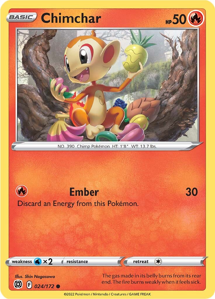 Chimchar (024/172) [Sword & Shield: Brilliant Stars] | Game Haven TX
