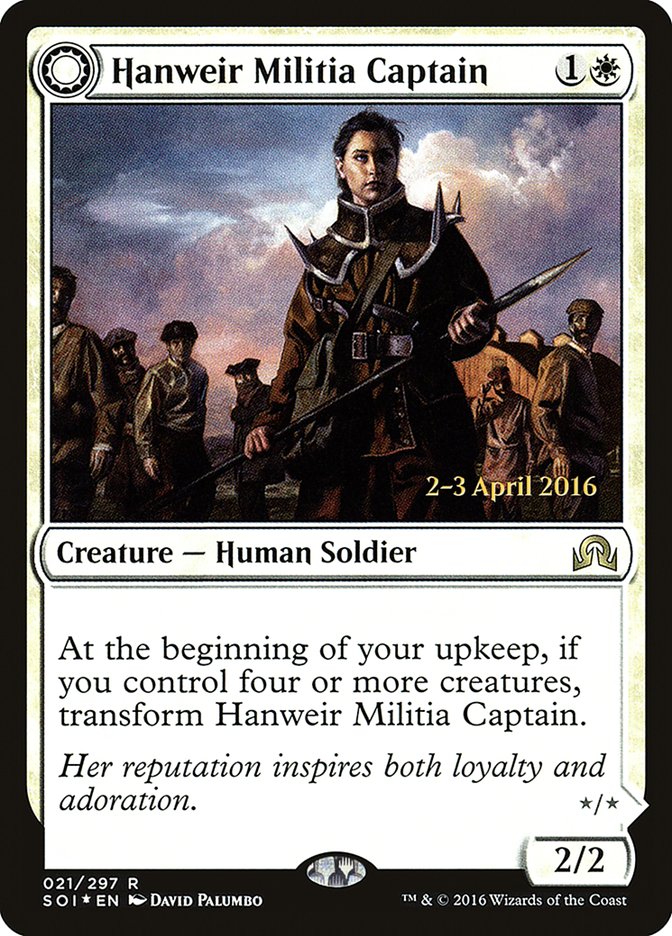 Hanweir Militia Captain // Westvale Cult Leader [Shadows over Innistrad Promos] | Game Haven TX