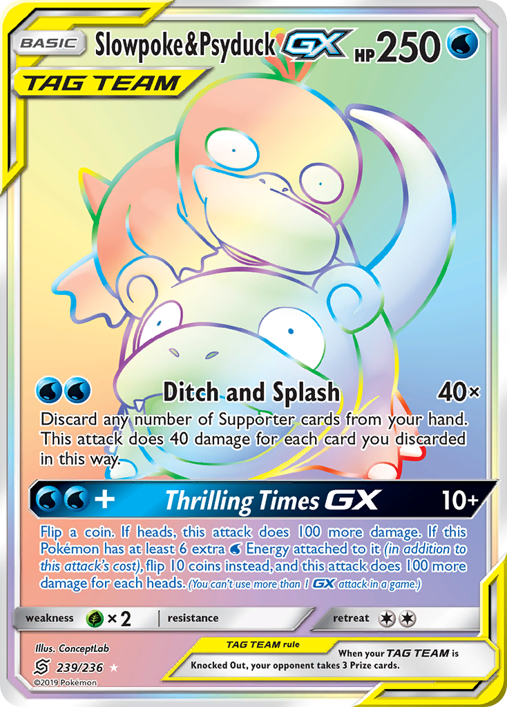 Slowpoke & Psyduck GX (239/236) [Sun & Moon: Unified Minds] | Game Haven TX