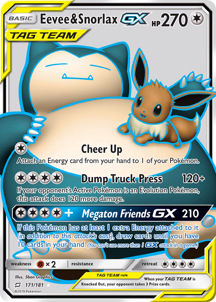 Eevee & Snorlax GX (171/181) [Sun & Moon: Team Up] | Game Haven TX