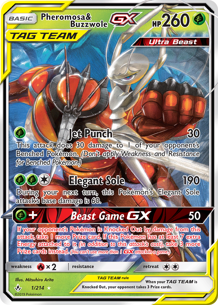 Pheromosa & Buzzwole GX (1/214) [Sun & Moon: Unbroken Bonds] | Game Haven TX