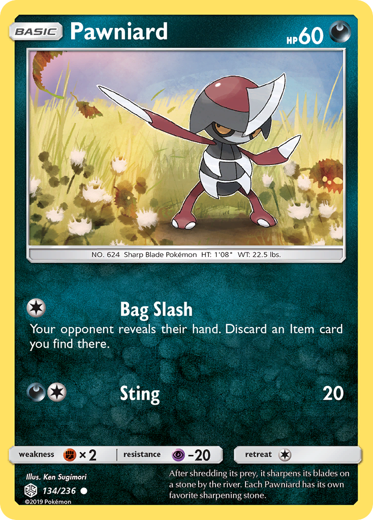 Pawniard (134/236) [Sun & Moon: Cosmic Eclipse] | Game Haven TX