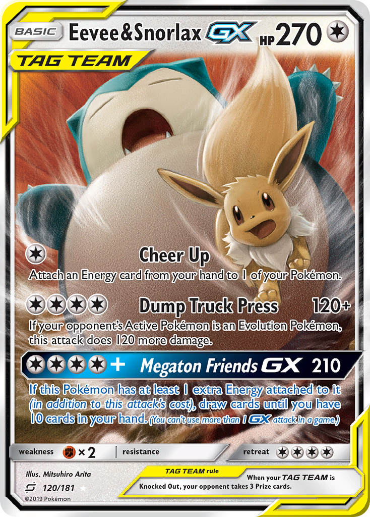 Eevee & Snorlax GX (120/181) [Sun & Moon: Team Up] | Game Haven TX