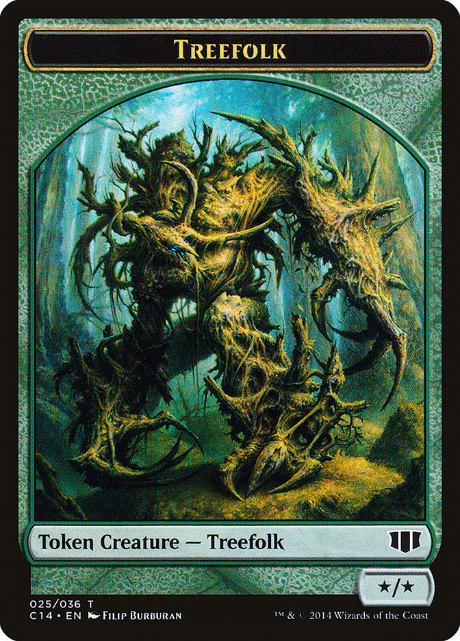 Treefolk // Wolf Double-sided Token [Commander 2014 Tokens] | Game Haven TX