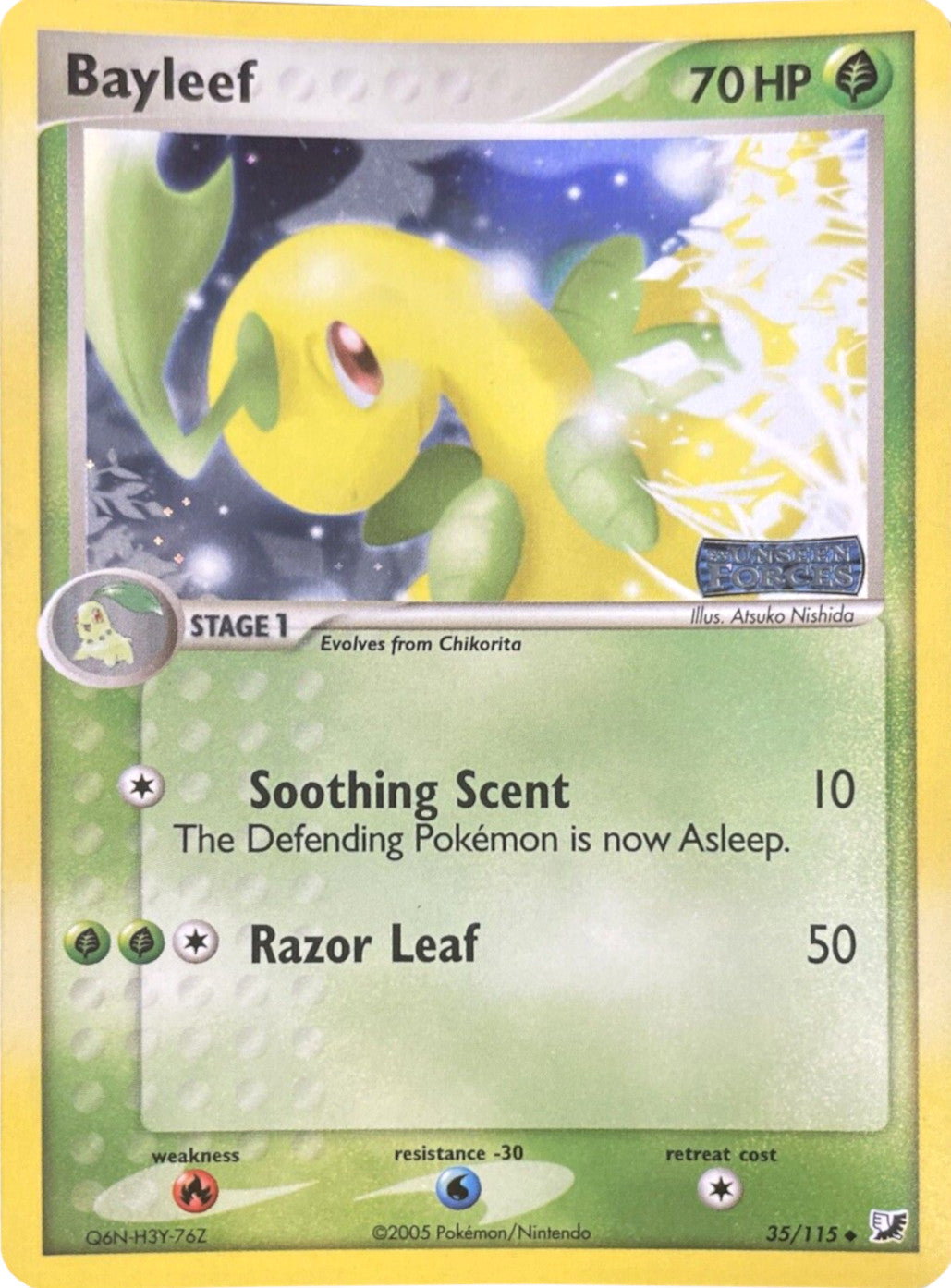 Bayleef (35/115) (Stamped) [EX: Unseen Forces] | Game Haven TX