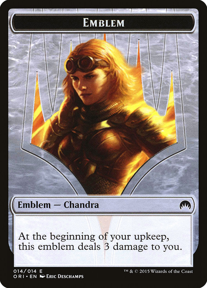 Chandra, Roaring Flame Emblem [Magic Origins Tokens] | Game Haven TX