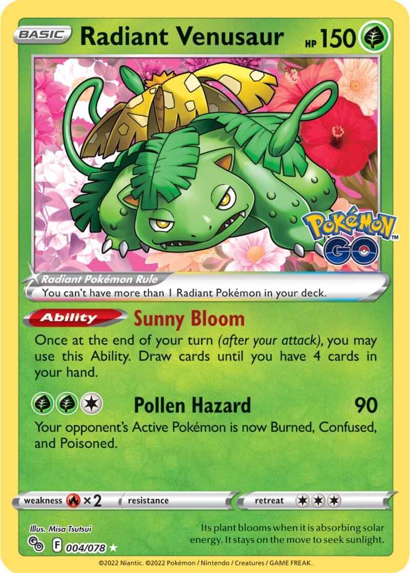 Radiant Venusaur (004/078) [Pokémon GO] | Game Haven TX