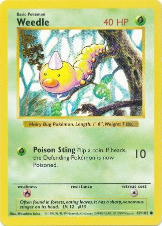 Weedle (69/102) [Base Set Shadowless Unlimited] | Game Haven TX