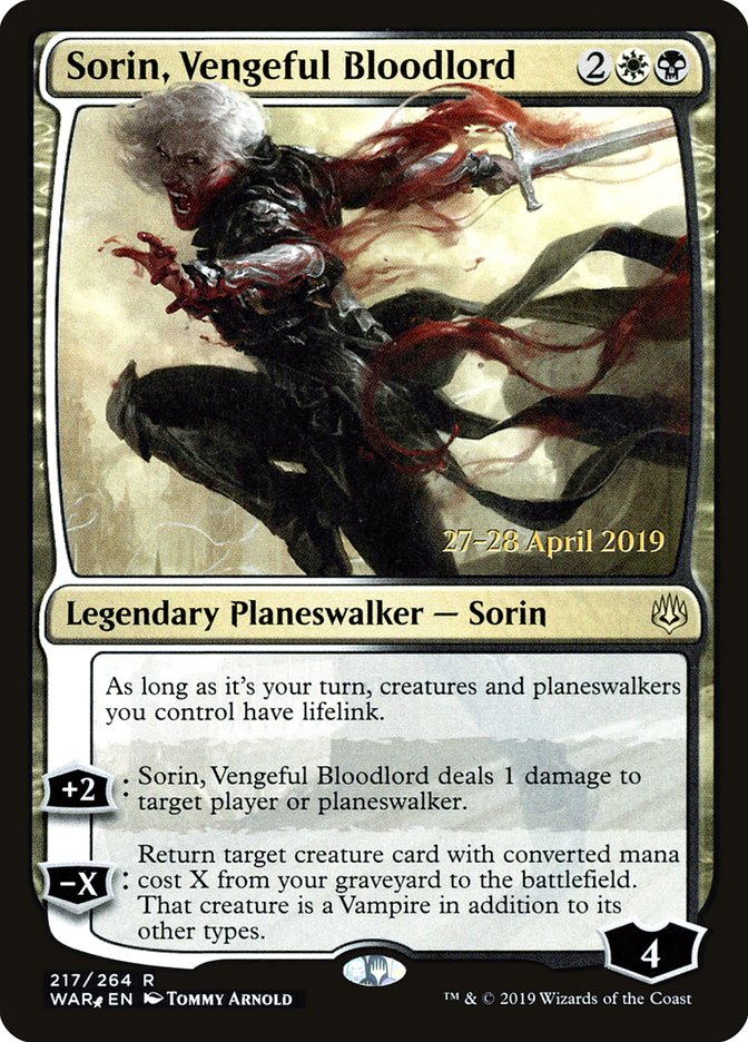 Sorin, Vengeful Bloodlord [War of the Spark Promos] | Game Haven TX