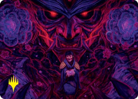 Reckoner Shakedown Art Card (Gold-Stamped Signature) [Kamigawa: Neon Dynasty Art Series] | Game Haven TX
