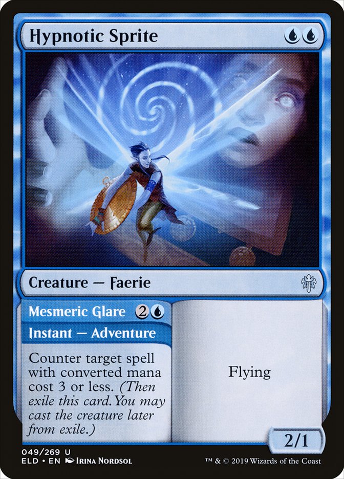 Hypnotic Sprite // Mesmeric Glare [Throne of Eldraine] | Game Haven TX