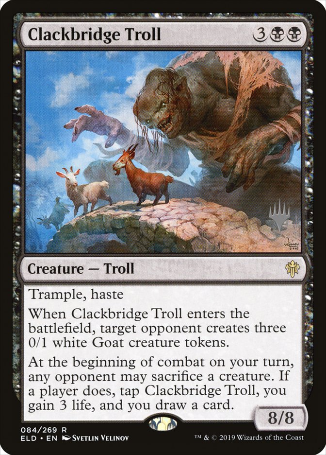 Clackbridge Troll (Promo Pack) [Throne of Eldraine Promos] | Game Haven TX