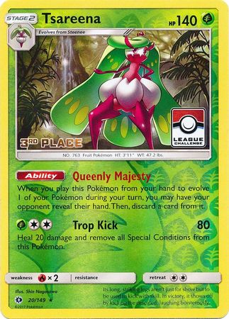 Tsareena (20/149) (League 3rd Place) [Sun & Moon: Base Set] | Game Haven TX