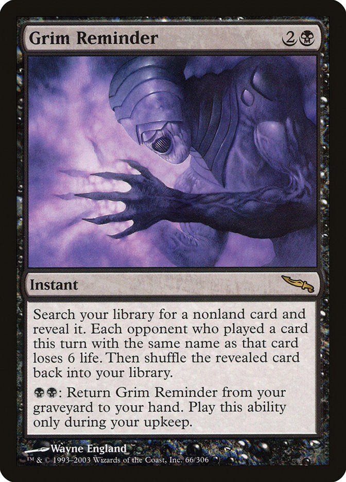 Grim Reminder [Mirrodin] | Game Haven TX