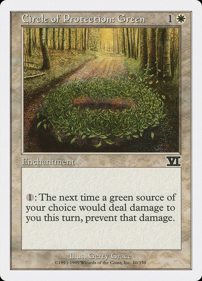 Circle of Protection: Green [Classic Sixth Edition] | Game Haven TX