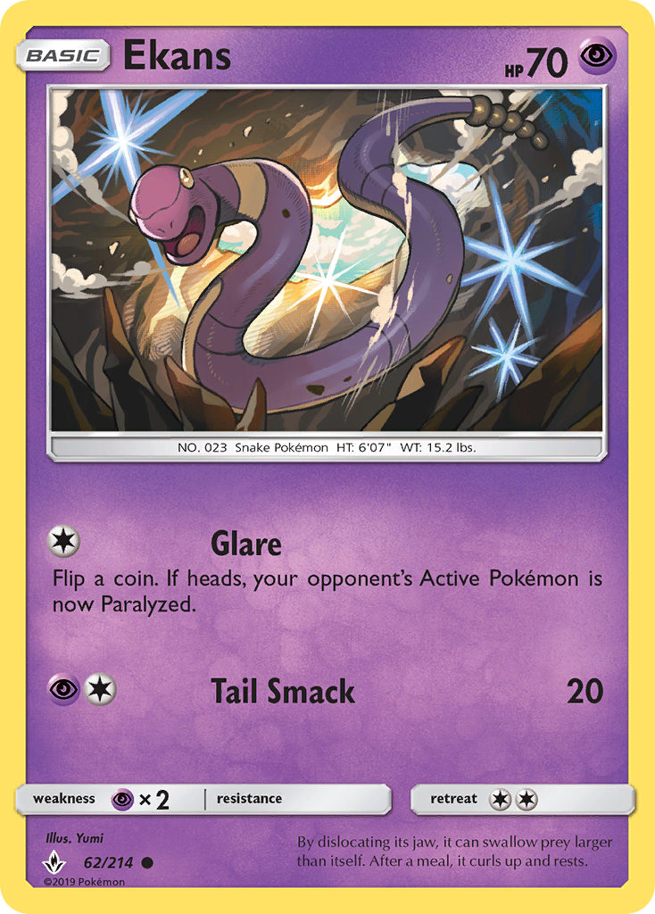 Ekans (62/214) [Sun & Moon: Unbroken Bonds] | Game Haven TX