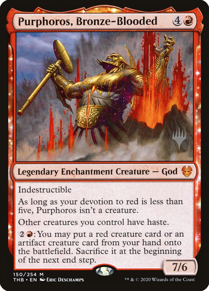 Purphoros, Bronze-Blooded (Promo Pack) [Theros Beyond Death Promos] | Game Haven TX