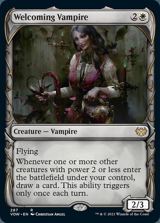 Welcoming Vampire (Showcase Fang Frame) [Innistrad: Crimson Vow] | Game Haven TX