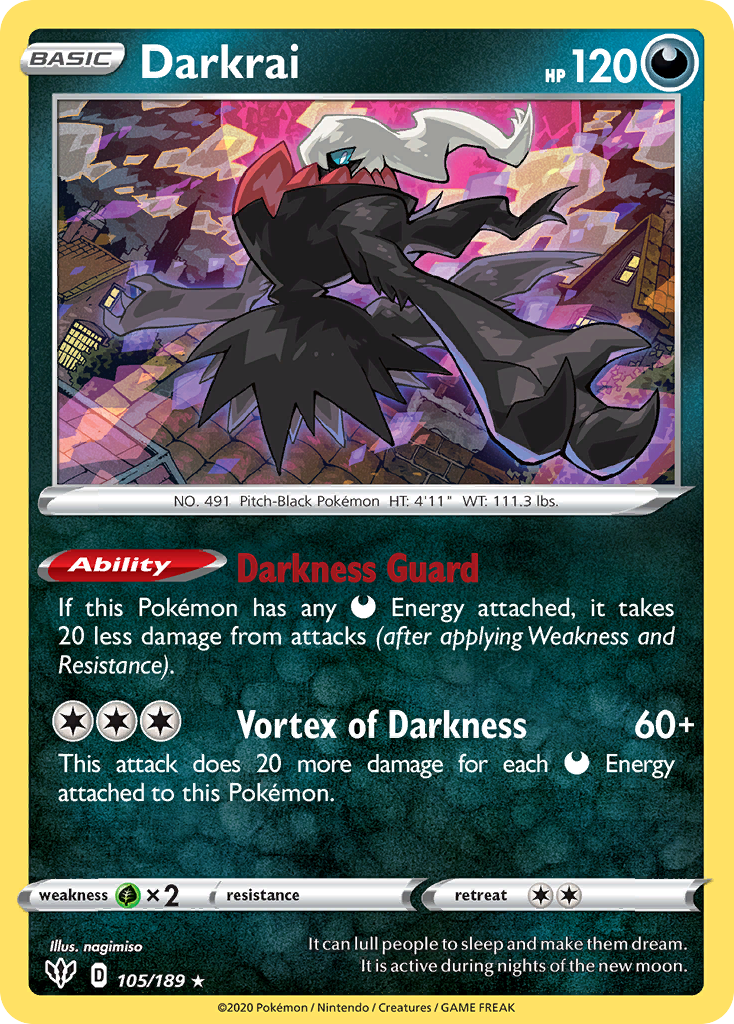 Darkrai (105/189) [Sword & Shield: Darkness Ablaze] | Game Haven TX