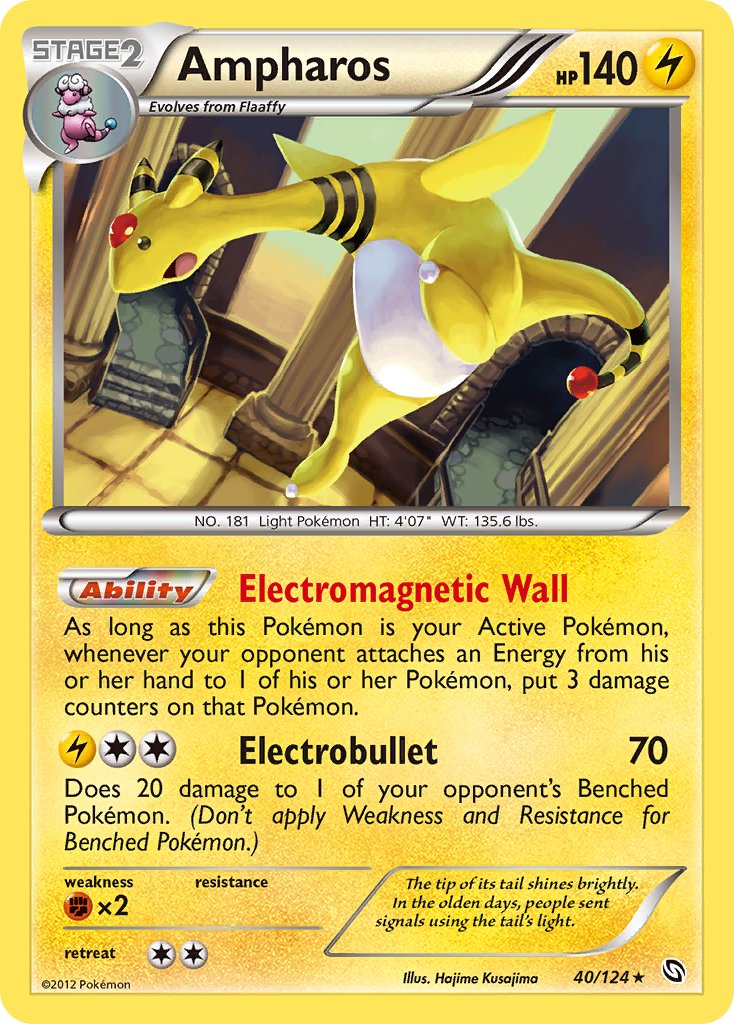 Ampharos (40/124) (Cosmos Holo) (Blister Exclusive) [Black & White: Dragons Exalted] | Game Haven TX