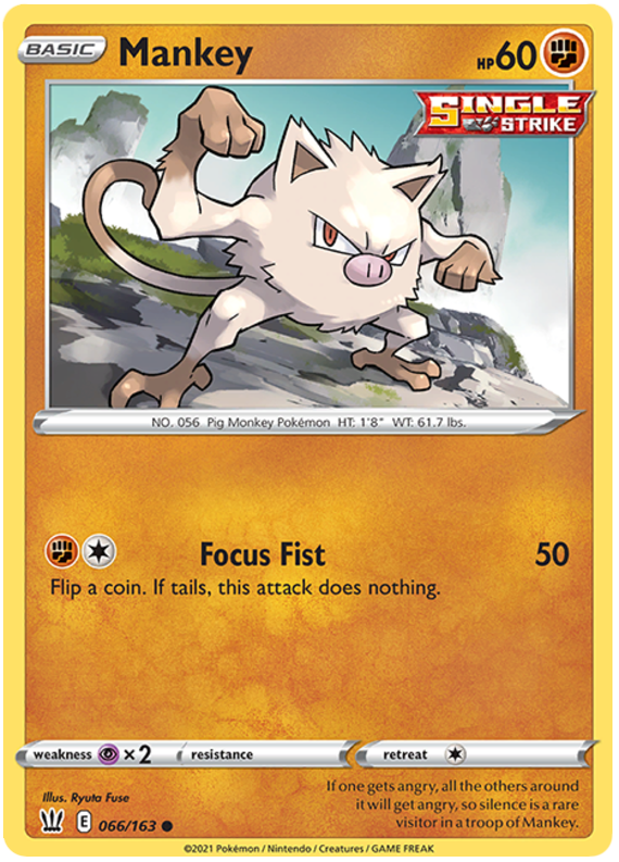 Mankey (066/163) [Sword & Shield: Battle Styles] | Game Haven TX