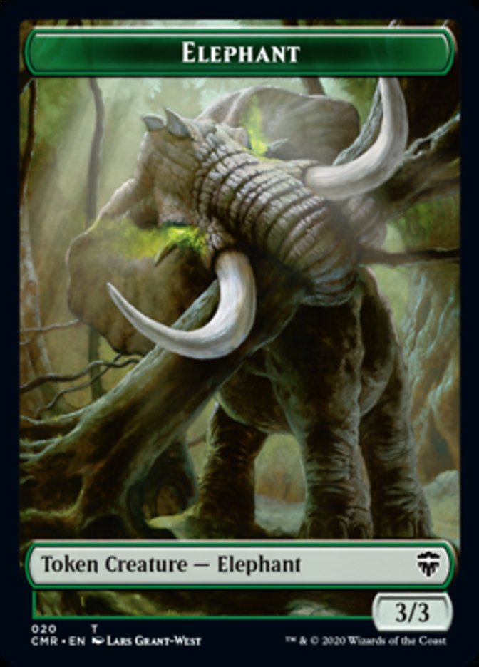 Elephant // Soldier Token [Commander Legends Tokens] | Game Haven TX