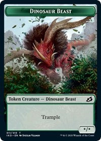 Dinosaur Beast // Human Soldier (003) Double-sided Token [Ikoria: Lair of Behemoths Tokens] | Game Haven TX