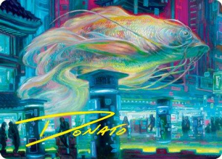Skyswimmer Koi Art Card (Gold-Stamped Signature) [Kamigawa: Neon Dynasty Art Series] | Game Haven TX