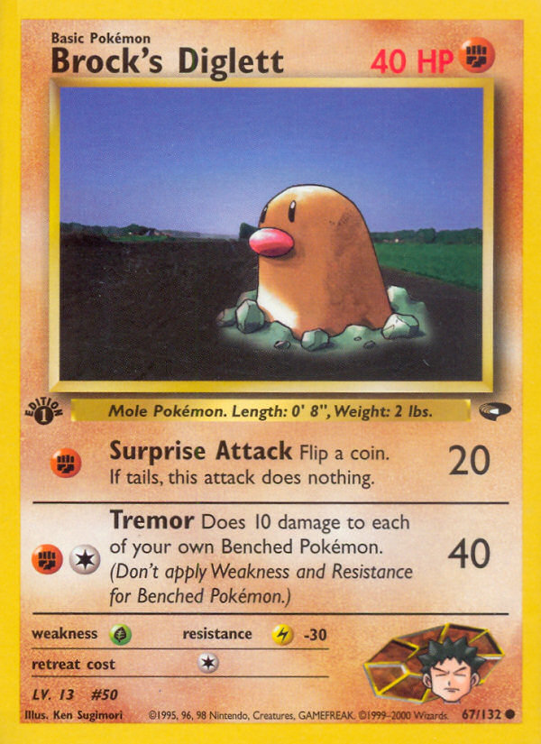 Brock's Diglett (67/132) [Gym Challenge 1st Edition] | Game Haven TX