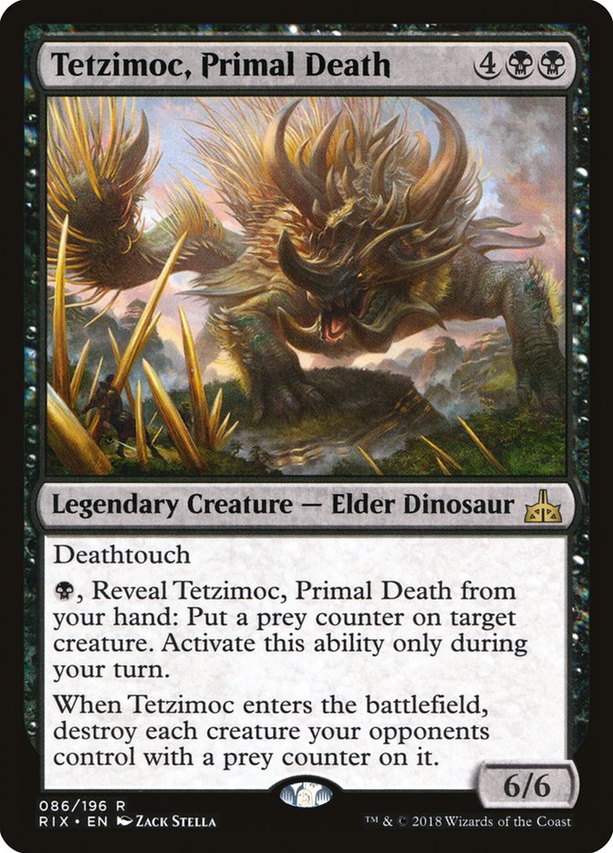 Tetzimoc, Primal Death [Rivals of Ixalan] | Game Haven TX