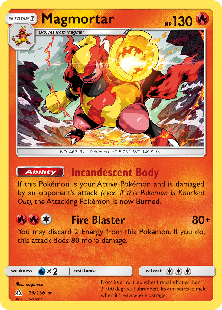 Magmortar (19/156) [Sun & Moon: Ultra Prism] | Game Haven TX