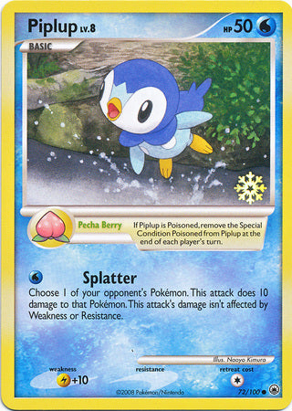 Piplup (72/100) [Countdown Calendar Promos] | Game Haven TX