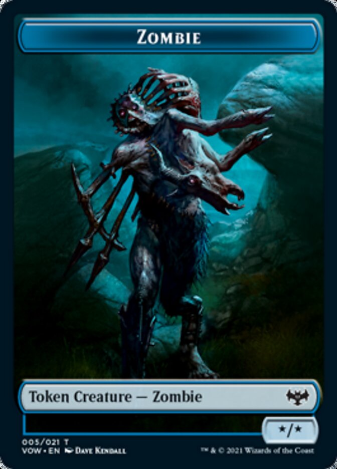 Zombie (008) // Zombie (005) Double-sided Token [Innistrad: Crimson Vow Tokens] | Game Haven TX