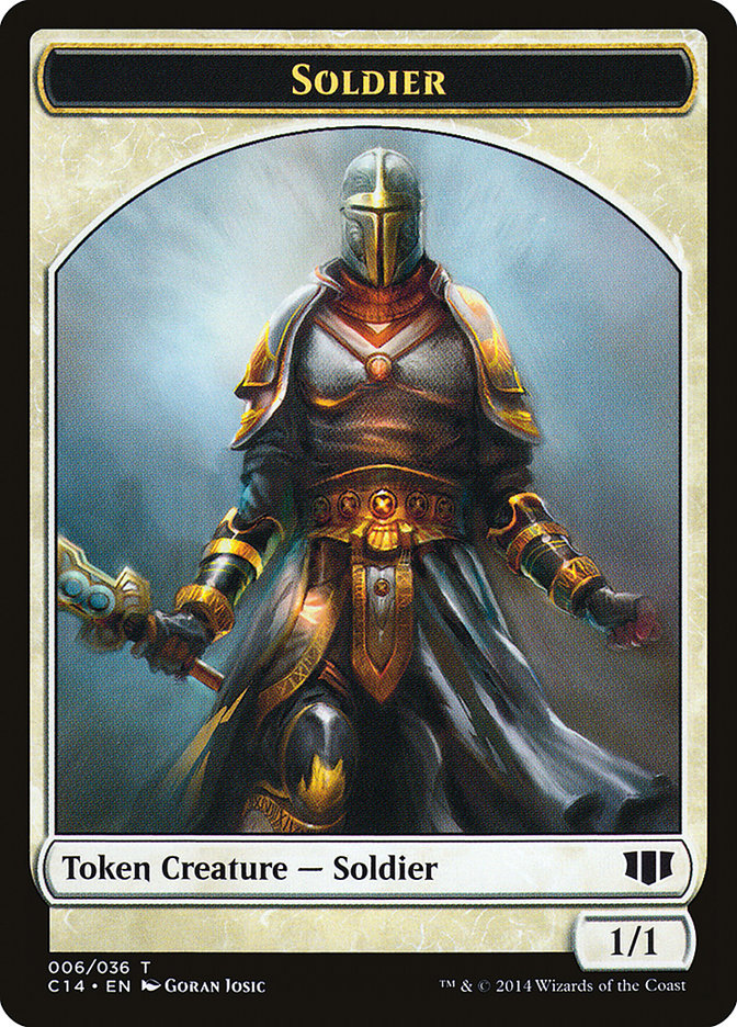 Soldier // Spirit Double-sided Token [Commander 2014 Tokens] | Game Haven TX