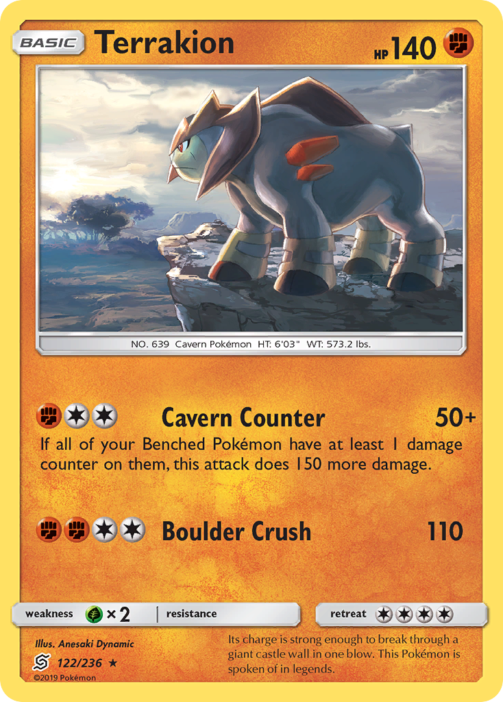 Terrakion (122/236) [Sun & Moon: Unified Minds] | Game Haven TX