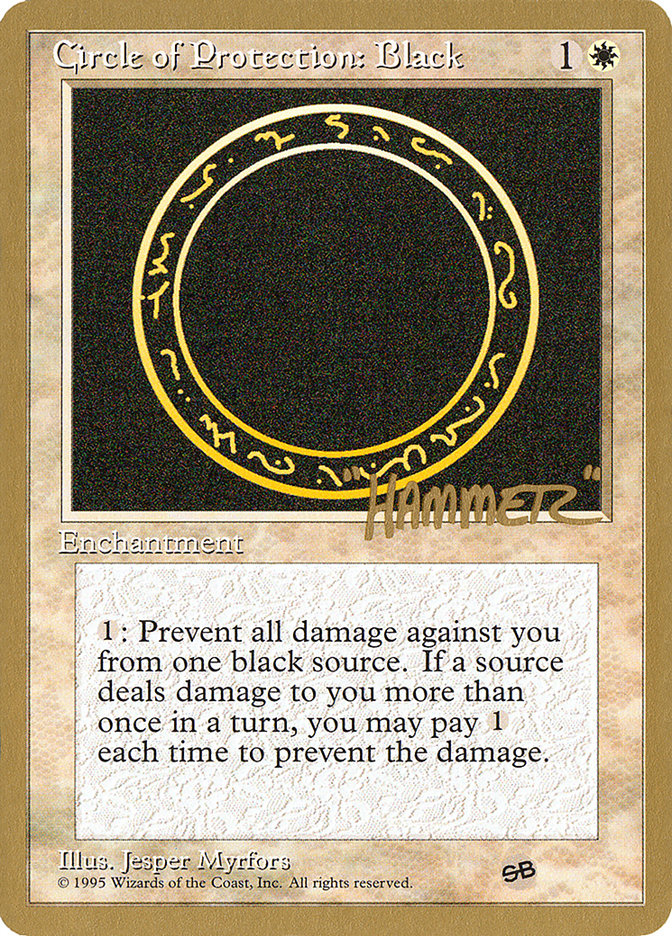 Circle of Protection: Black (Shawn "Hammer" Regnier) (SB) [Pro Tour Collector Set] | Game Haven TX