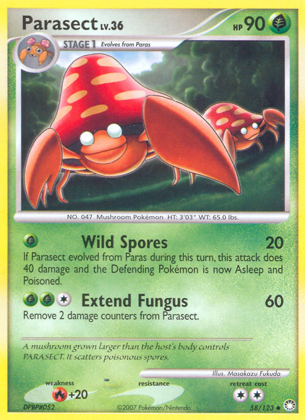 Parasect (58/123) [Diamond & Pearl: Mysterious Treasures] | Game Haven TX