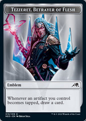 Spirit (002) // Tezzeret, Betrayer of Flesh Emblem Double-sided Token [Kamigawa: Neon Dynasty Tokens] | Game Haven TX
