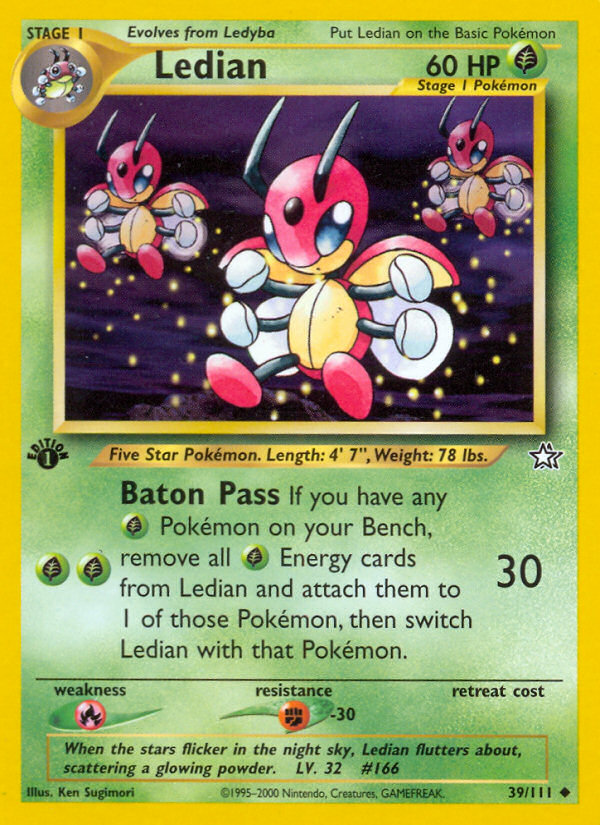 Ledian (39/111) [Neo Genesis 1st Edition] | Game Haven TX