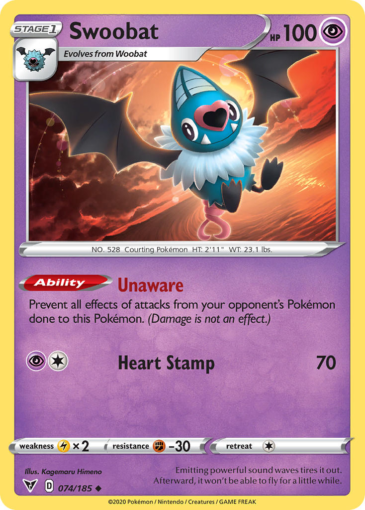 Swoobat (074/185) [Sword & Shield: Vivid Voltage] | Game Haven TX
