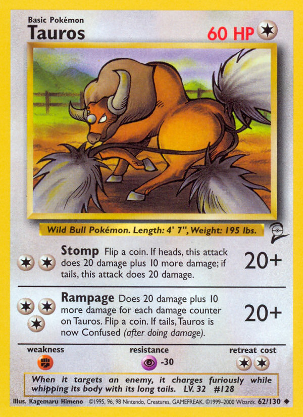 Tauros (62/130) [Base Set 2] | Game Haven TX