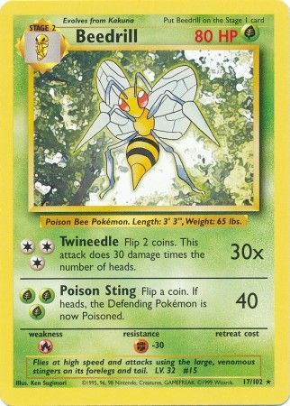 Beedrill (17/102) [Base Set Unlimited] | Game Haven TX