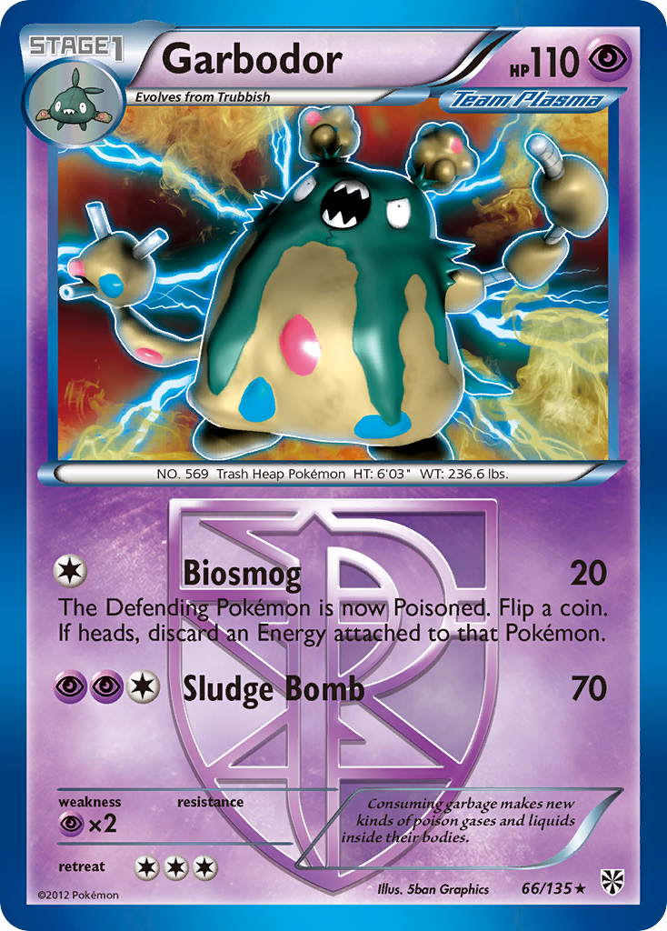 Garbodor (66/135) [Black & White: Plasma Storm] | Game Haven TX