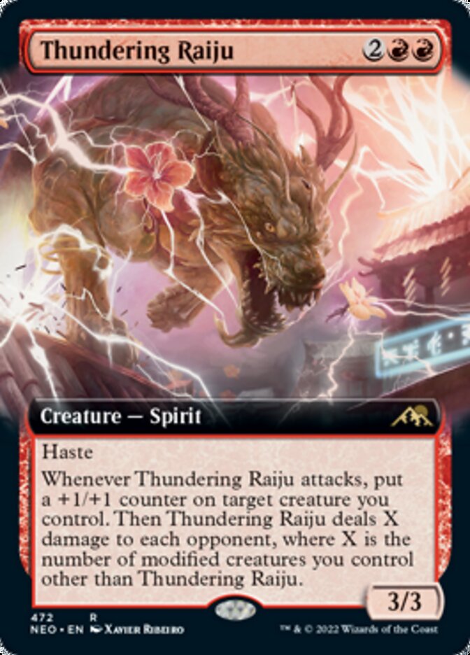 Thundering Raiju (Extended) [Kamigawa: Neon Dynasty] | Game Haven TX