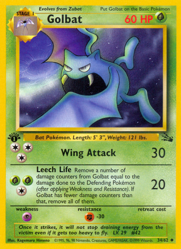 Golbat (34/62) [Fossil 1st Edition] | Game Haven TX